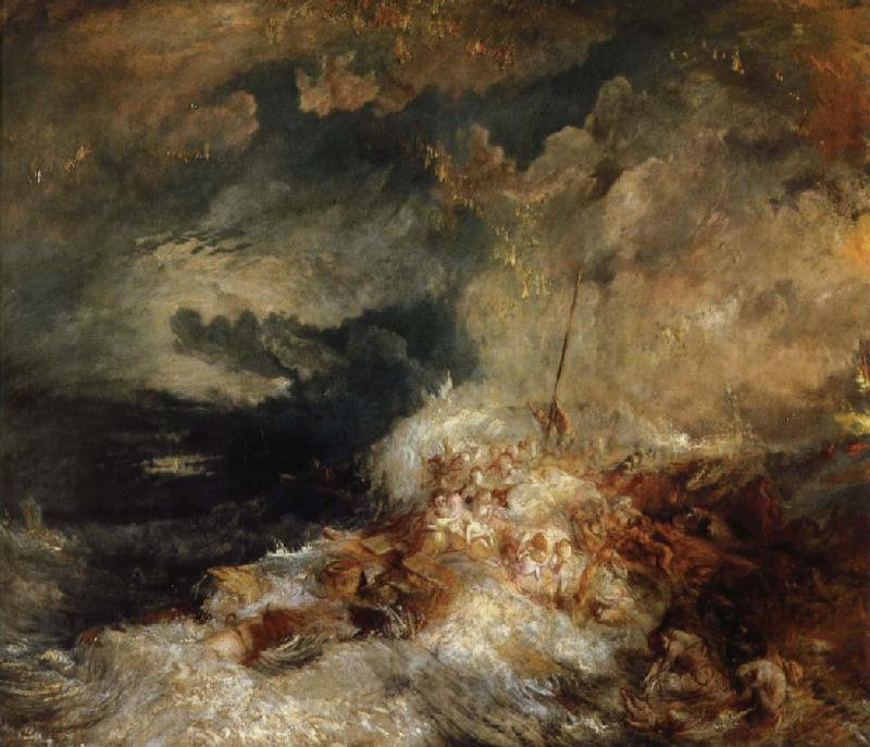Joseph Mallord William Turner eldsvada till havs Norge oil painting art